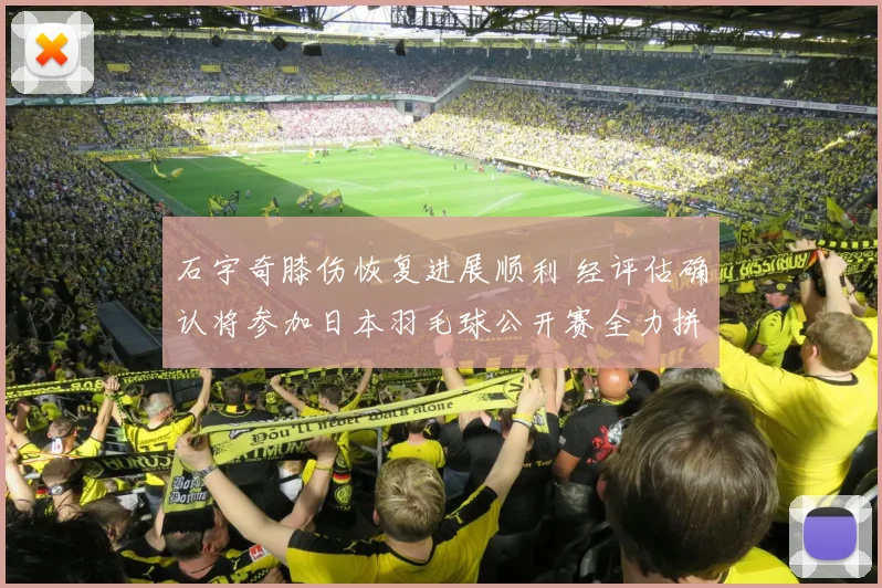 石宇奇膝伤恢复进展顺利 经评估确认将参加日本羽毛球公开赛全力拼搏